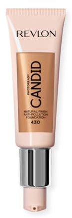 Revlon PhotoReady Candid Natural Finish Foundation, with Anti-Pollution, Antioxidant, Anti-Blue Light Ingredients, Honey Beige (430), 22 ml