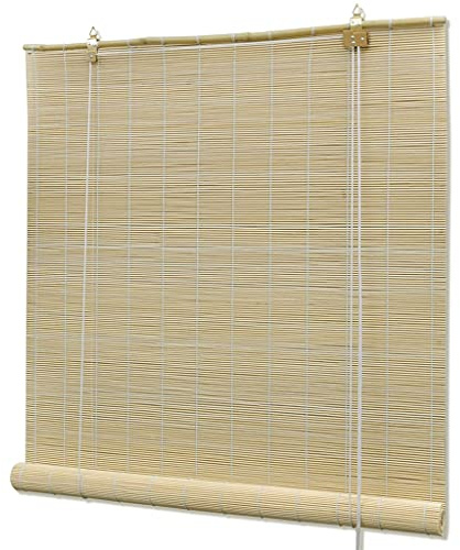 vidaXL Bambusrollo 100x220cm Natur Fensterrollo Sichtschutz Holzrollo Jalousie