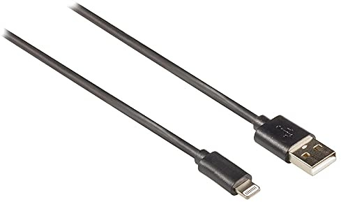 NEDIS USB-Kabel | USB 2.0 | Apple Lightning 8-Pin | USB-A Stecker | 480 Mbps | 12 W | Vernickelt | rund | PVC | Box 1.00 m Schwarz