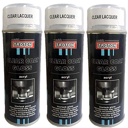 Troton Klarlack Spray 400ml GLANZ SPRÜHLACK Lackspray CLEAR COAT Autolack 1K GLÄNZEND SPRAYDOSE GLOSS (3)