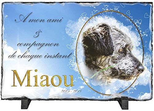 [Personalizzabile: foto e testo] Blocco ardesia per la tomba del tuo animale 30/20 cm