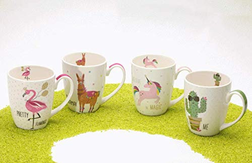 PPD 4er Set Henkelbecher aus Porzellan Unicorn & Friends - Believe in Magic
