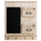 Edler Wandorganizer - Memoboard mit Kreidetafel, Schlüsselbrett und 2 Holztaschen, 61x50x6cm, Holz