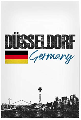 artboxONE Poster 30x20 cm Städte Düsseldorf Skyline minimalistisch - Bild Deutschland düsseldorf Flagge