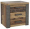 FORTE Nelleke Nachttisch mit 3 Schubladen, Holzwerkstoff, Old Wood Vintage Dekor und Beton dunkelgrau, 21 x 54,3 x 56,6 cm