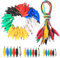 GTIWUNG 90Pcs Coccodrillo Clip (28mm/35mm/45mm) Clip per Batteria Coccodrillo Morsetti Elettrico Test Helper + 10Pcs Cavi di Prova con Clip a Coccodrillo