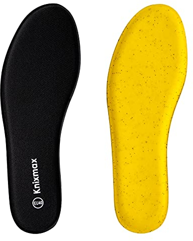 Knixmax Memory Foam Insoles with Soft Foam - Breathable Inner Soles Cushioned Shoe Inserts Replacement Innersoles for Running Shoes, Sneakers, Sports Shoes Black 3UK - 36EU