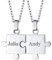 FaithHeart Edelstahl Puzzle Anhänger Kette für 2 Stück Damen Herren DIY BFF Halskette Freundschaftskette Partnerkette Namenskette für Muttertag Geburtstag Valentinstag