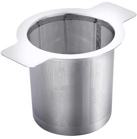 Extra Fine Mesh Tea Strainer Stainless Steel Tea Infuser Steeper for Loose Leaf Tea and Coffee, Tea Filter with Large Capacity for Tea Cups, Teapots, Mugs, Double Handles…