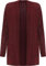 WearAll Women's Plus Cable Knitted Open Pocket Cardigan Chunky Long Sleeve Grandad - Wine - 8-10