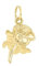 forme di Lucchetta - Anhänger mit Rosenschaft aus 14K Gelbgold, 20x11mm, ohne Kette, Goldanhänger Damen Mädchen 585 Echtgold für Kette (bis zu 4 mm) - hergestellt in Italien