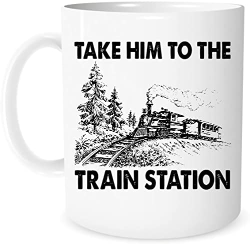 Dutton Ranch Tasse mit Aufschrift Take Him To The Train Station, Dutton Ranch, Kaffeetasse, Geburtstagsgeschenk, Weihnachten, 325 ml