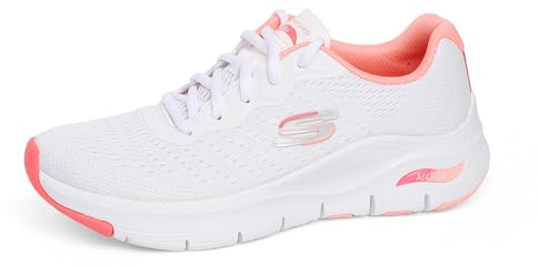 Skechers Damen Arch FIT Infinity COOL Sneaker, White Mesh Pink Trim, 37 EU