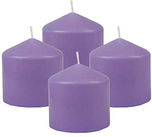 Bestgoodies Stumpenkerzen Wachskerzen Ø8cm x 8cm (4er Pack) Lila - Lange Brenndauer, Hergestellt in EU, Kerzen Blockkerzen - Wachs Stumpen