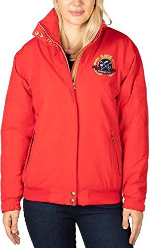 Rydale Ladies Bomber Jacket Women’s Short Coat Emblem Riding Equestrian Jackets 5 Colours (as8, numeric, numeric_18, regular, regular, Cherry)