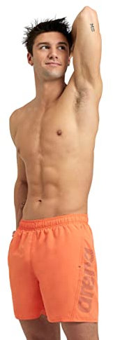 arena Fundamentals Logo Boxer R Costume Uomo Mare e Piscina, Costume da Bagno in Morbido Tessuto Riciclato ad Asciugatura Rapida, Boxer Mare con Slip Interno in Mesh