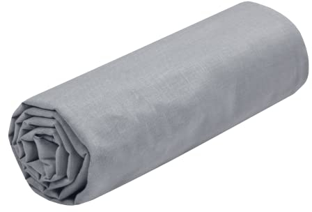 STOF - Drap Housse -Taille 160x200 cm Grand Bonnet 30 cm -100% Coton certifié Oeko-Tex - Couleur Souris -Modèle Eden - Linge de Lit pour Maison - Doux et Confortable pour Nid Douillet