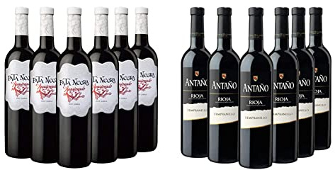 Pata Negra Apasionado - Vino Tinto D.O Jumilla - Caja de 6 Botellas x 750 ml & Antaño Tempranillo - Vino Tinto D.O Rioja - Caja de 6 Botellas x 750 ml