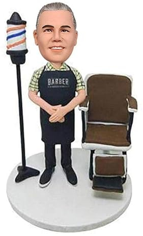 mydedor Benutzerdefinierte Wackelköpfe Figur Kundenspezifische Puppe, Friseur benutzerdefinierte Wackelkopf, Wackelkopf Figuren Handgemachte personalisierte Skulptur Geschenk für Freund