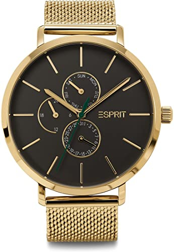 Esprit Herren-Uhren Analog Quarz One Size, Gelbgold 32023384