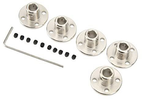 Dilwe Flanschwellenkupplung, 5-Stück-Set, 6mm Stecker, starre Führung, Flanschadapter, Wellenachse, für RC-Modelle, DIY-Projekte, Roboter, Drohnen