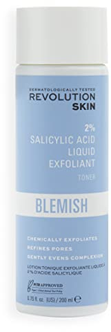 Revolution Skincare 2% Salicylsäure Toner, BHA Anti Blemish Flüssiges Peeling, Gesichtsbehandlung zur Porenverkleinerung, Vegan & Tierversuchsfrei, 200ml