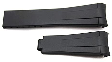 AIMVALUE Uhrenarmband aus Gummi kompatibel für Rolex Submariner Daytona Deepsea Sea-Dweller 20 mm Ansa gebogene Schwarz Blau Grün Weiß Orange Herren Montageset [Schnalle 16-9 mm], 20 mm, Gummi