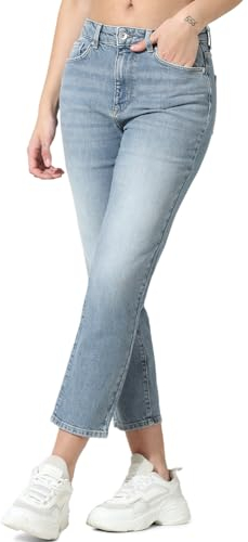 ONLY Jean Coupe Droite ONLEMILY Taille Haute Straight Fit Jeans Special Blue Grey Denim 32 32 Special Blue Grey Denim (US) 32 / L32