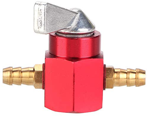 Interruttore in Linea Rubinetto Carburante Benzina, 6mm Rubinetto Carburante in Linea in Alluminio CNC Rubinetto Rubinetto Benzina per PIT PRO Quad Dirt Bike ATV (Rosso)