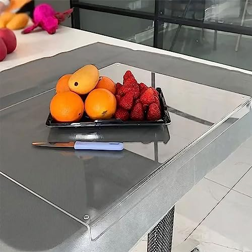 Acrylic Cutting Board, Acrylic Clear Chopping Board with Counter Lip,Non Slip Rectangle Reusable Desk Pad Clear Countertop Protector Board for Kitchen Countertop(45 * 40cm)