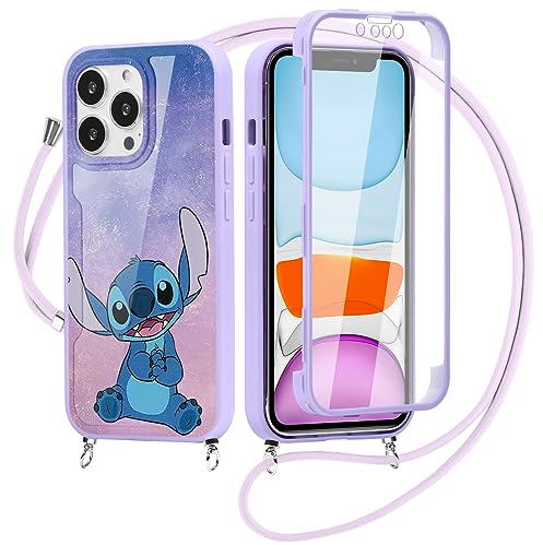 Handykette Handyhülle für iPhone 7/iPhone 8/SE 2020/2022 4,7 Hülle mit band, Stitch Hülle mit Kordel zum Umhängen 360 Grad Fullbody Schutzhülle mit Displayschutz Case per iPhone SE 2020/2022, L2