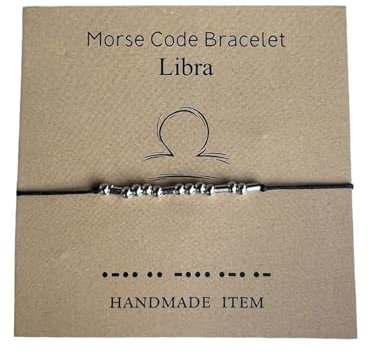 Zodiac Morse Code Bracelets, Wish Bracelet, Anklet, Bracelets, Star Sign Gifts, Zodiac Bracelet (Libra)