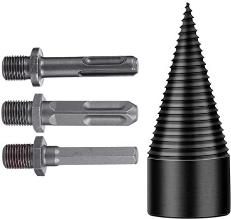 Supvox 1satz Holzspaltbohrer Mit Bohrern Und Griffen Vielseitig Einsetzbar Für Bohrmaschinen Hochgeschwindigkeitsstahl Langlebig Und Präzise Zum Spalten Von Brennholz