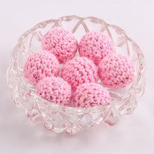 CEMELI 10PCS 16 Millimetri di Legno Increspato Perline di Lana Feltro Pom Pom Palline di Feltro di Lana Perline per La Lavorazione della Forcella Fare Panno di Velluto Coperto Perline caffè