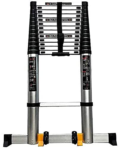 Heavy Duty Aluminum Telescoping Ladder Engineering Extension Ladder with Stabilizer Bar Hook and Non Slip Plastic Block for Household Daily 330Lbs Capacity-6.2M/20.3Ft