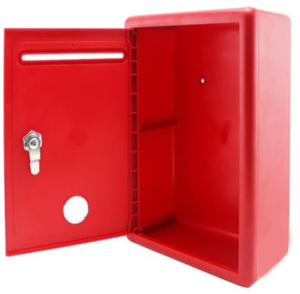 F Fityle Vorschlags-Dropbox, Spendenbox, Wahlurne mit Schlitz und Schloss, Wandmontage mit Fenster, für Zuhause, Büro, Klassenzimmer, Briefkasten, Rot