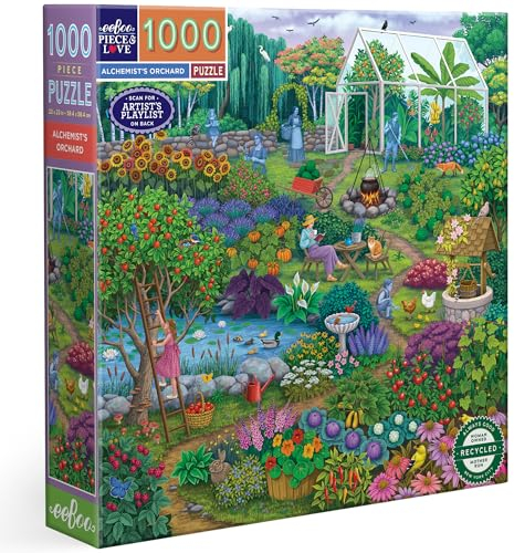 eeBoo PZTACO, Motiv: Das Gewächshaus des Alchemisten recyceltem Karton – buntes Puzzle mit 1000 Teilen, Maße 58,5 cm
