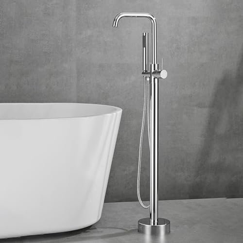 Badewannenarmatur Armatur für Freistehende Badewanne Einhebelmischer Dusche Mischbatterie Armatur Dusche Set 360° Schwenkbar,Chrom,B