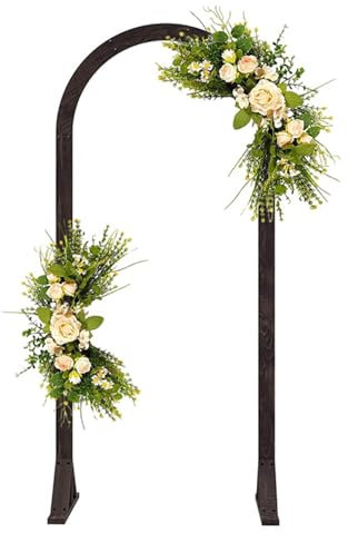 Garten Hochzeit Bogen Kulisse Extra Hoher 7.2ft Hölzerner Halbrunder Hochzeitsbogen Leicht Zu Montieren Kann Dekoriert Und Verschönert Werden Geeignet Für Hochzeitszeremonie Geburtstagsfeiern