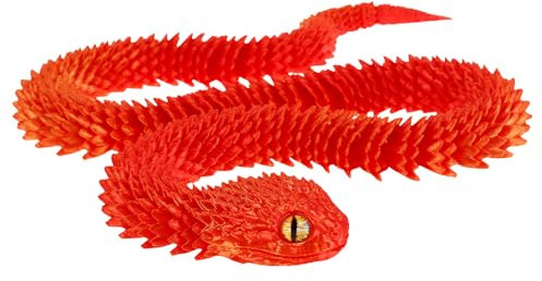 NIHUIFDPY Serpiente falsa de PLA impresa en 3D para niños, serpiente de simulación articulada de articulación móvil realista, impresión flexible de 65 cm, juguete de serpiente falsa misteriosa para
