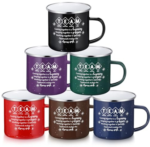 Norme 6 Pcs Cna Week Best Team Ever Enamel Mugs 12oz Bulk - End of Year Teacher Appreciation Gifts, Thank You Coffee Mugs for Staff Employee, Farewell & Retirement Gifts from Boss (Colored)