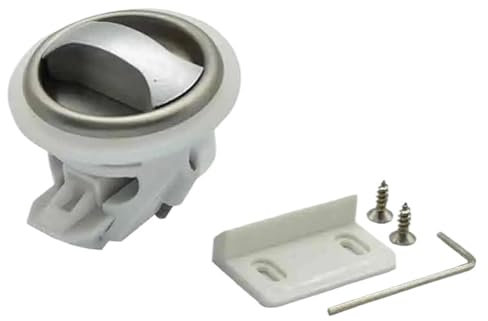 Serrure à Impact en plastique blanc for camping-car, la porte intérieure du camping-car tourne for ouvrir le tiroir, l'armoire, la serrure circulaire 1 pièce