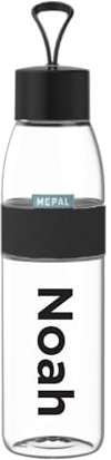 Mepal Personalisierte Trinkflasche mit Namen - Wasserflasche für Kinder und Erwachsene - Flasche für Schule & Arbeit - Stoßfest, Auslaufsicher - BPA-frei & Spülmaschinenfest - 500 ml - Nordic black