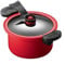EXTRWORY Olla de presión de 3,5 L, antiadherente, para microondas, olla para estofado (rojo)