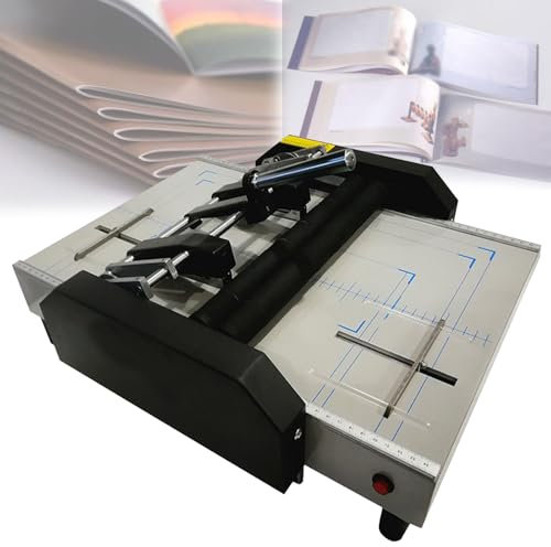 Elektrischer Broschürenmacher, A3-Papierfalt- und Bindemaschine, Broschürenordner-Hefter, Heftgerät für Druckereien und Schulen, 200-300 Broschüren/Stunde,Black