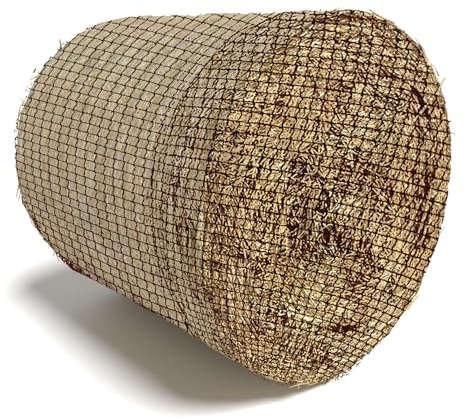 Heunetz für Rundballen,5x5ft Maschenweite 4.5x4.5cm Engmaschiges Futternetz für Pferde,Heunetz zur Artgerechten Fütterung,Rundballennetz für Heuraufe geeignet,Verlängerung der Fresszeiten (Schwarz)