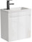UEV Meuble de Salle de Bain Mural 51 cm, Meuble-Lavabo Suspendu avec Rangement, Lavabo en Résine, Robinet, Vidange Pop-UP, Tuyau d'échappement, 51 x 30,5 x 59 cm, Blanc