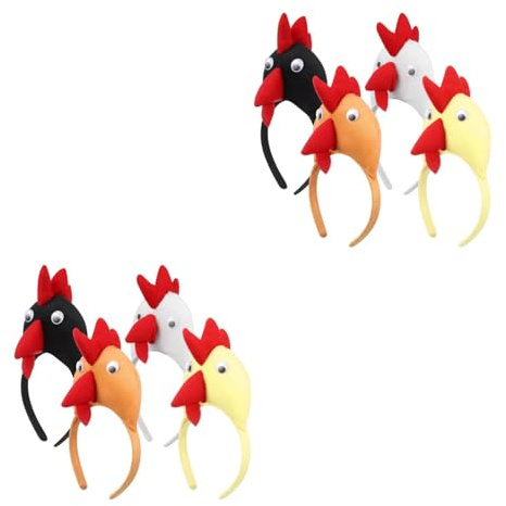 BESPORTBLE 8er Set Hühner-Maskenball Haarreifen, Festliche Kopfbedeckung, Party Stirnbänder, Bunte Farben, 12 x x 4 cm