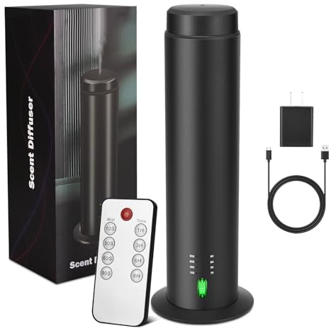 Wasserloser Duftdiffusor für ätherische Öle für Hotels, ganze Häuser, große Räume, Büros, Zuhause, 200 ml, große Kapazität，Reichweite 135 m². (Schwarz) (XL)