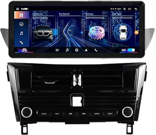 Autos Sistema De Navegación para Nissan X-Trail Qashqai 2014-2020 12.3 Inch,Pantalla Grande Android con Control Central GPS Y Radio Bluetooth Integrada,N8 12.3 8 Core 4g+WiFi 8g+256g